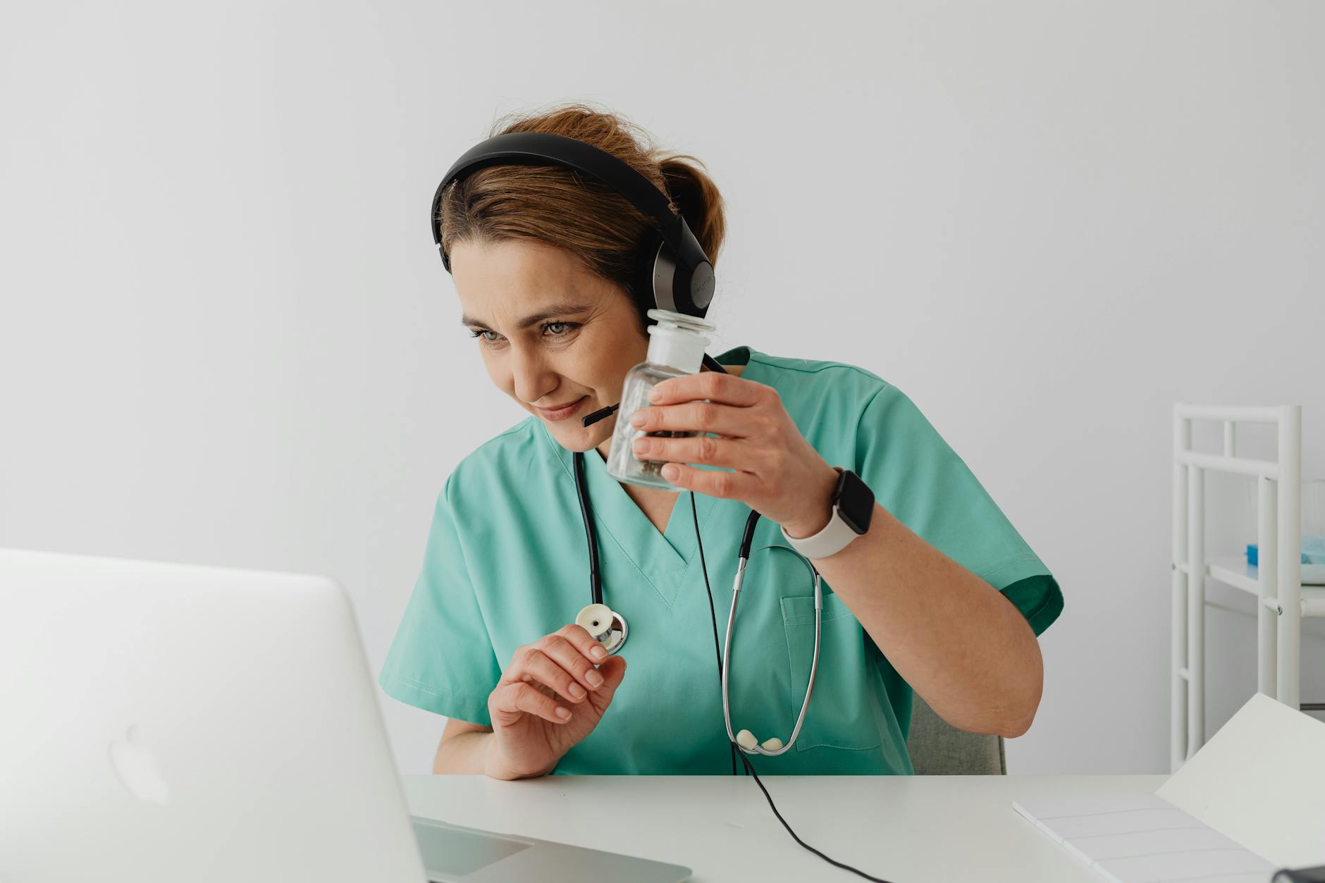 Doctor Talking to a Patient via Internet