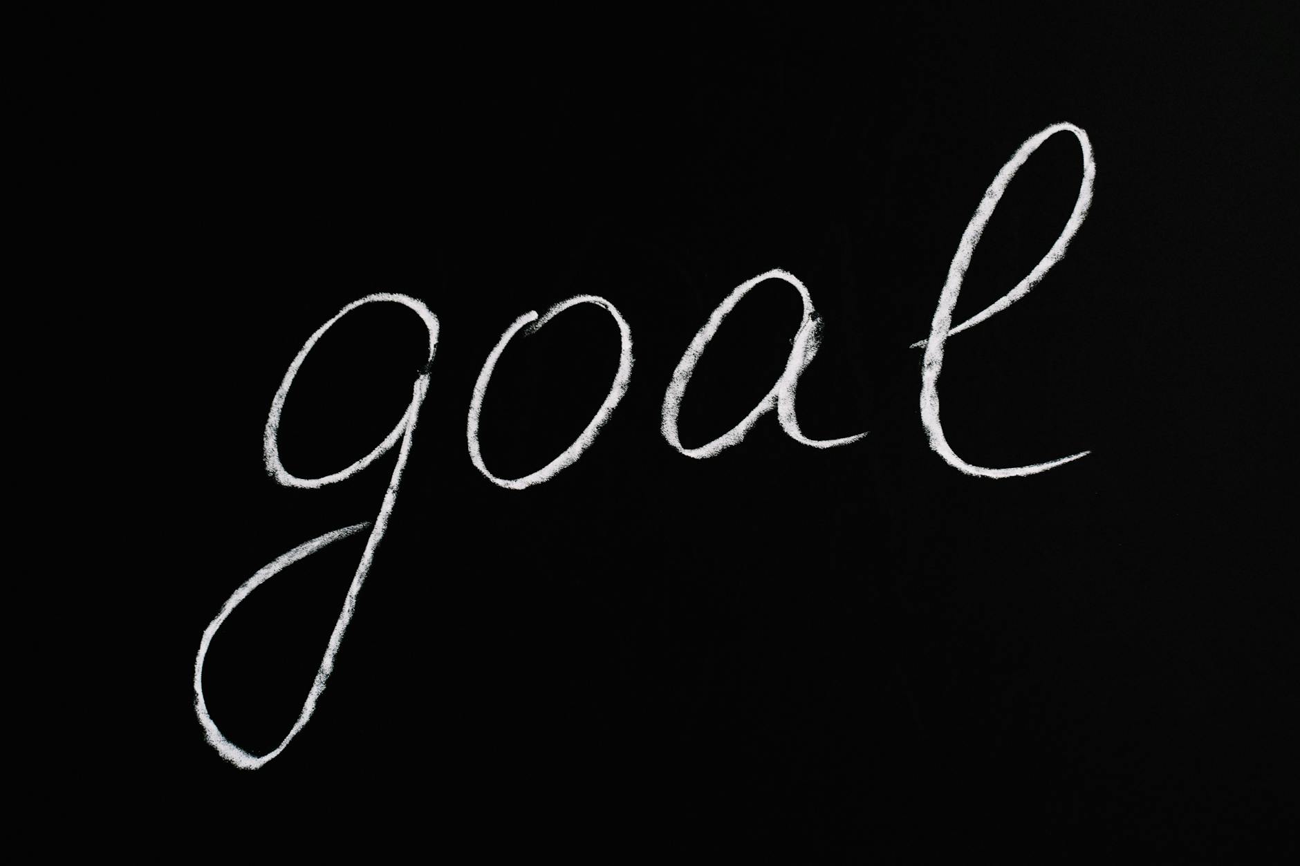 Goal Lettering Text on Black Background