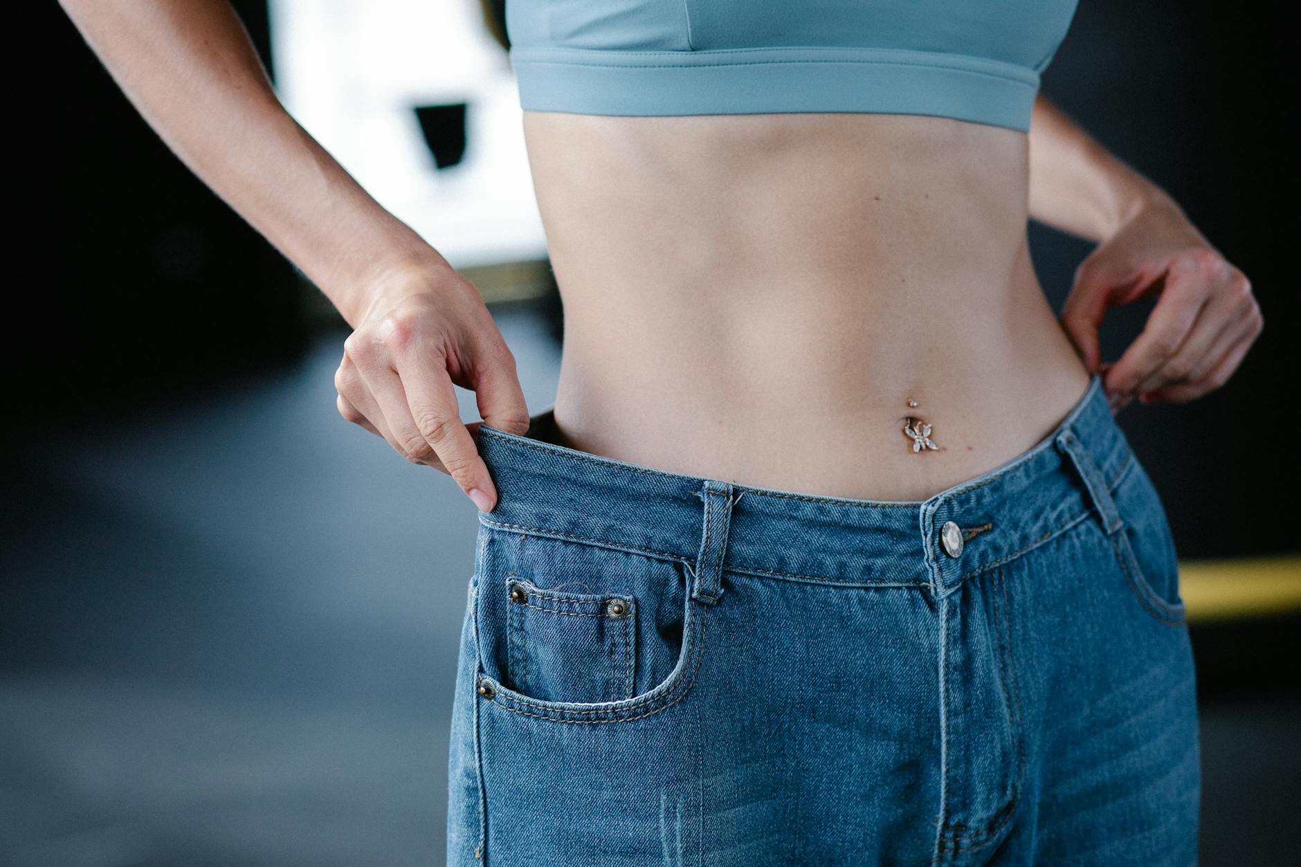 Woman Wearing Oversized Jeans