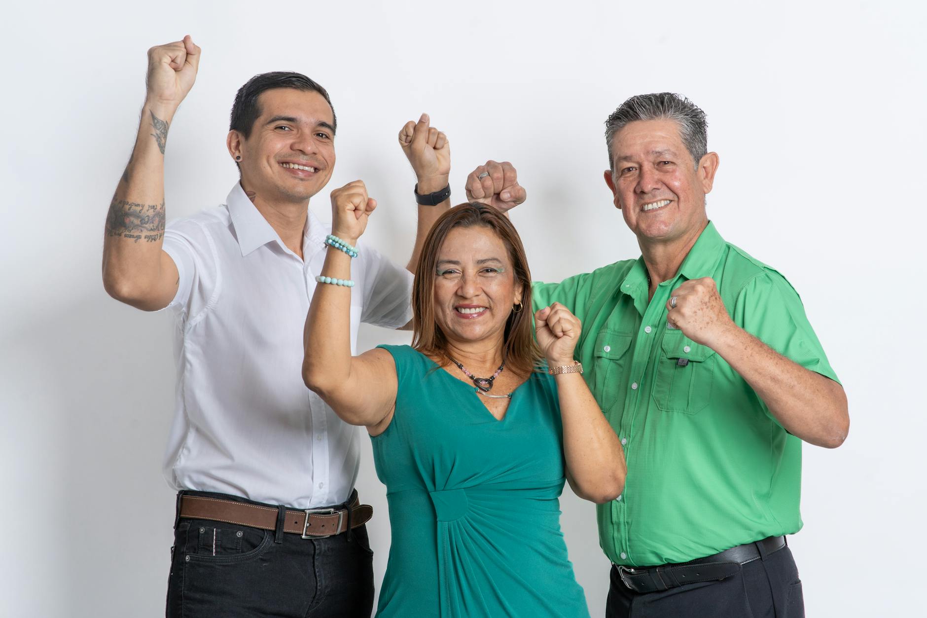 Happy People with Raised Hands